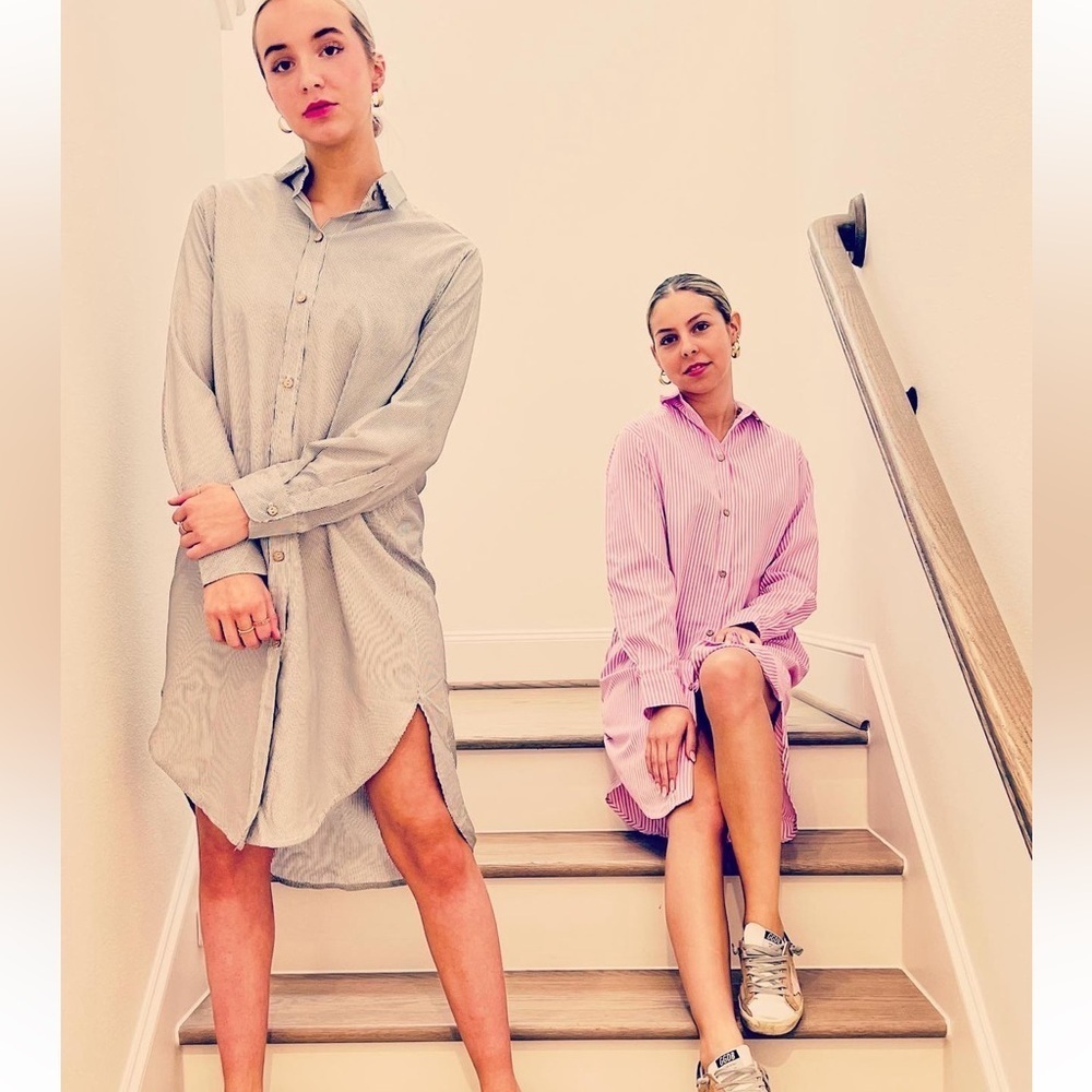 Yana K | Academia Preppy Classic Striped Button Down Shirt Dress | One Size